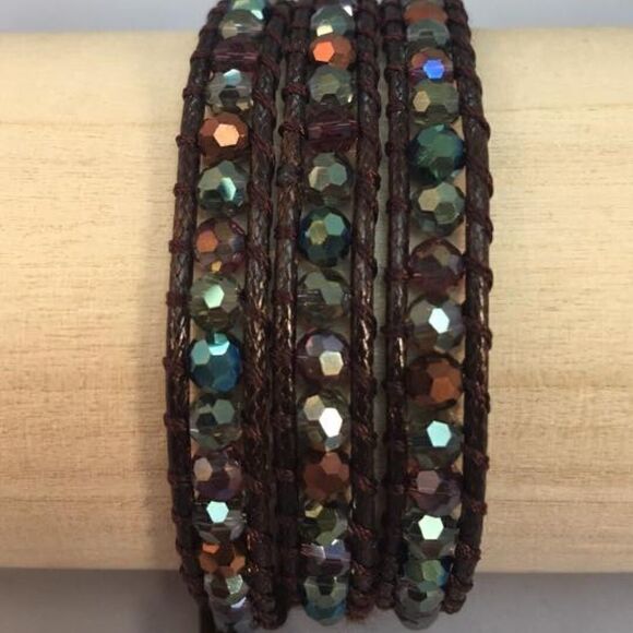 NEW Katie Soleil brown teal Wrap Bracelet - Picture 2 of 6